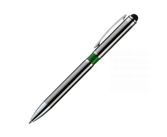 Шариковая ручка iP, зеленая, Цвет: серый, зеленый, Размер: 12x140x8