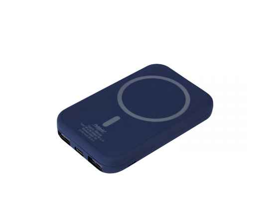 Внешний аккумулятор с беспроводной зарядкой Ultima Wireless Magnetic 5000 mAh, синий, Цвет: синий, синий, Размер: 113x118x23