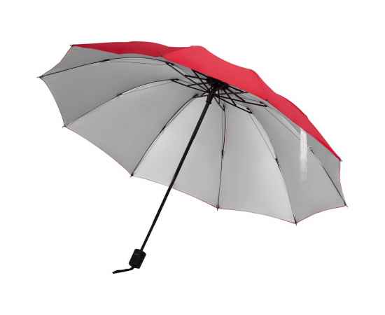 Зонт наоборот складной Stardome, красный с серебристым, Цвет: красный