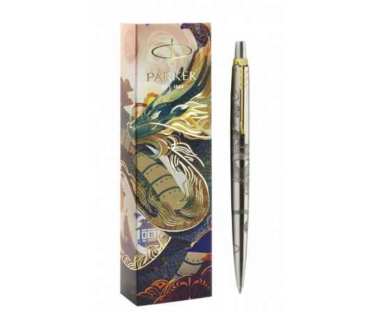 Шариковая ручка Parker Jotter Dragon Special Edition, цвет: St. Steel GT, стержень: Mblue в подарочной коробке