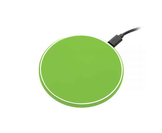 Беспроводное зарядное устройство с подсветкой 15W Auris, салатовое, Цвет: зеленый, Размер: 134x103x15
