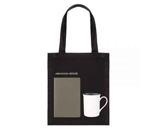 Подарочный набор Welcome pack, серый (шоппер, блокнот, ручка, кружка), Цвет: серый, черный, Размер: 360x400x10