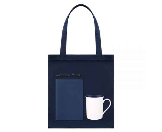 Подарочный набор Welcome pack, синий (шоппер, блокнот, ручка, кружка), Цвет: синий, Размер: 360x400x10