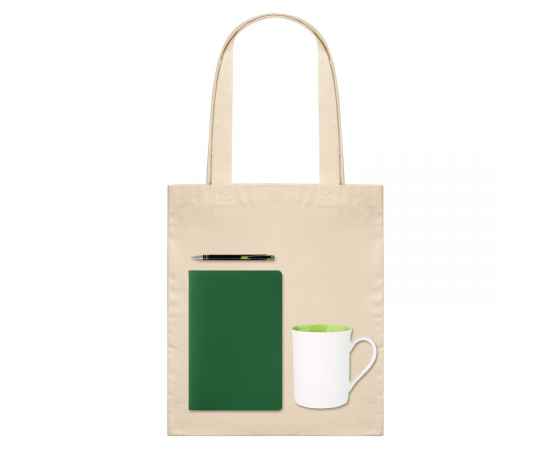Подарочный набор Welcome pack, зеленый (шоппер, блокнот, ручка, кружка), Цвет: зеленый, Размер: 360x400x10