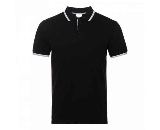 Рубашка поло унисекс STAN хлопок/эластан 200, 05, Чёрный с контрастом (201) (48/M)