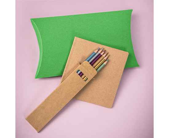 Набор подарочный PAINTER: скетчбук-блокнот, набор цветных карандашей, коробка, зеленое яблоко, Цвет: зеленое яблоко, Размер: 23 x 16 x 4 см