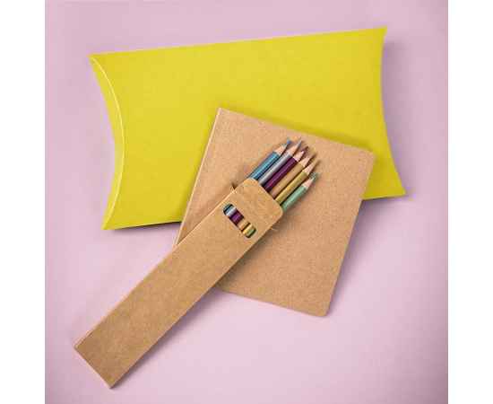 Набор подарочный PAINTER: скетчбук-блокнот, набор цветных карандашей, коробка, желтый, Цвет: желтый, Размер: 23 x 16 x 4 см