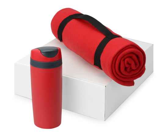Подарочный набор Cozy с пледом и термокружкой, 700360.04, Цвет: красный, Объем: 450
