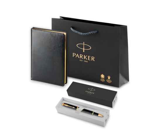Подарочный набор: Ежедневник и Ручка-роллер Parker IM, цвет: Black GT