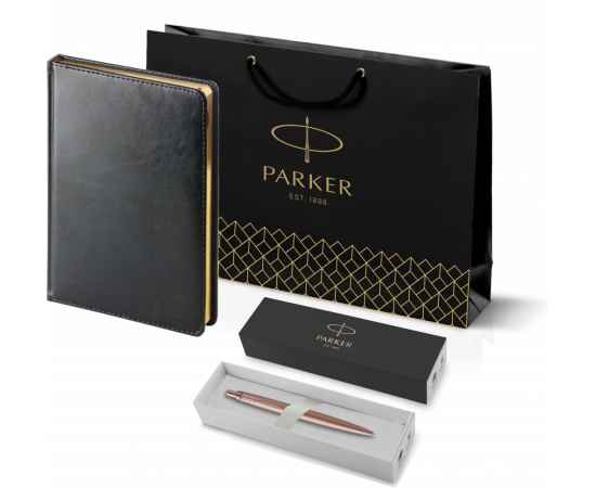 Подарочный набор: Jotter XL SE20 Monochrome в подарочной упаковке, цвет: Pink Gold, стержень Mblue и Ежедневник черный недатированный