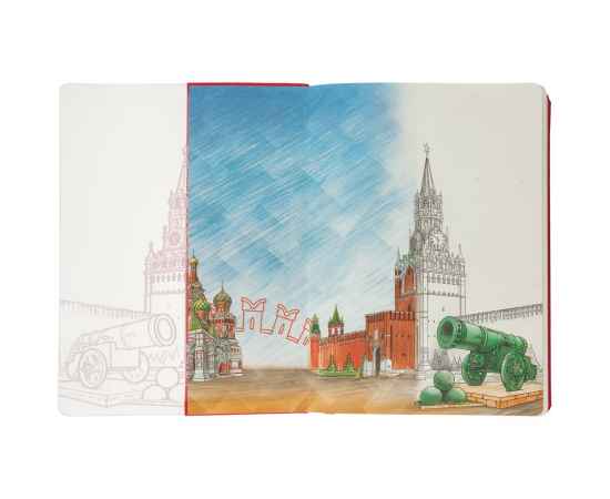 Блокнот «Города. Москва», красный, Цвет: красный, Размер: Тонированный, изображение 4