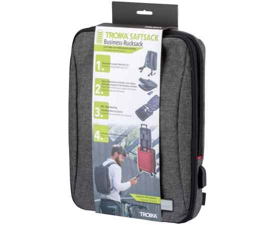 Рюкзак для ноутбука Saftsack, серый, Цвет: серый, Размер: 36, изображение 5
