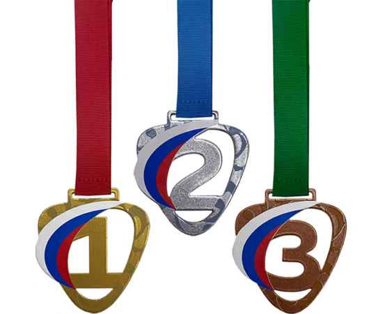 Комплект медалей Зореслав 1,2,3 место с цветными лентами