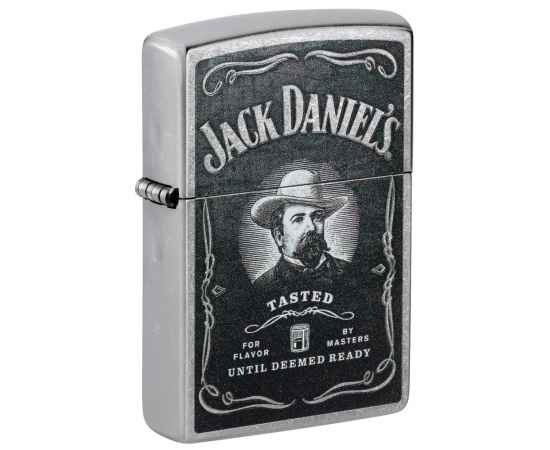 Зажигалка ZIPPO Jack Daniels® с покрытием Street Chrome, латунь/сталь, серебристая, 38x13x57 мм