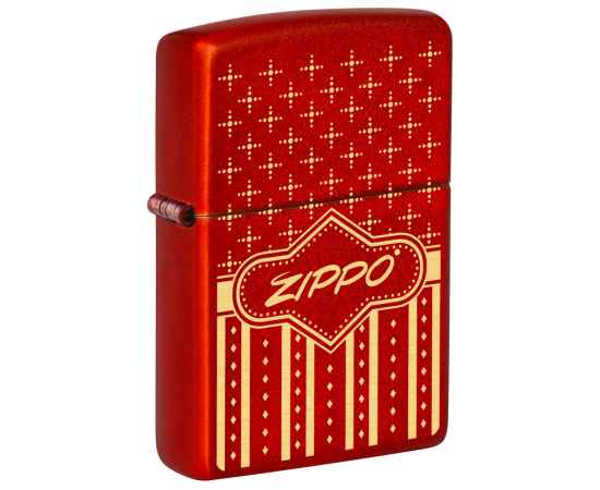 Зажигалка ZIPPO с покрытием Metallic Red, латунь/сталь, красная, 38x13x57 мм