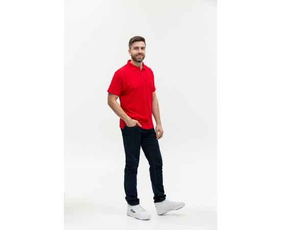 Рубашка поло мужская  STAN хлопок/полиэстер 185, 04, Красный (14) (42/XXS), Цвет: красный, Размер: 42/XXS, изображение 4