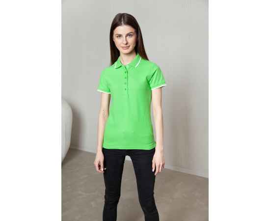 Рубашка поло женская STAN с окантовкой хлопок/полиэстер 185, 04BK, Ярко-зелёный (26) (42/XS), Цвет: Ярко-зелёный, Размер: 42/XS, изображение 4