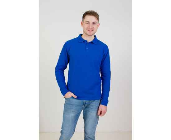 Рубашка поло мужская STAN длинный рукав хлопок/полиэстер 185, 04S, Синий (16) (42/XXS), Цвет: синий, Размер: 42/XXS, изображение 4