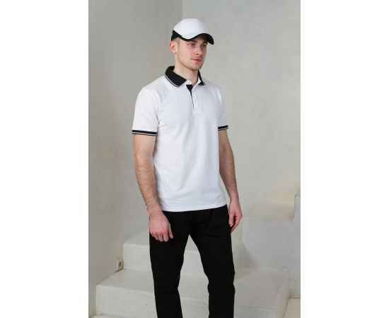 Рубашка поло  мужская STAN с контрастными деталями хлопок/полиэстер 185, 04С, Белый/Чёрный (10/20) (44/XS), Цвет: белый, Размер: 44/XS, изображение 4