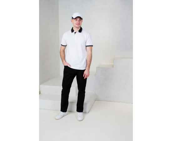 Рубашка поло  мужская STAN с контрастными деталями хлопок/полиэстер 185, 04С, Белый/Чёрный (10/20) (44/XS), Цвет: белый, Размер: 44/XS, изображение 6