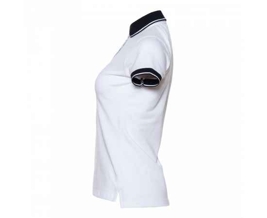 Рубашка поло  женская STAN с контрастными деталями хлопок/полиэстер 185, 04CW, Белый/Чёрный (10/20) (42/XS), Цвет: белый, Размер: 42/XS, изображение 3
