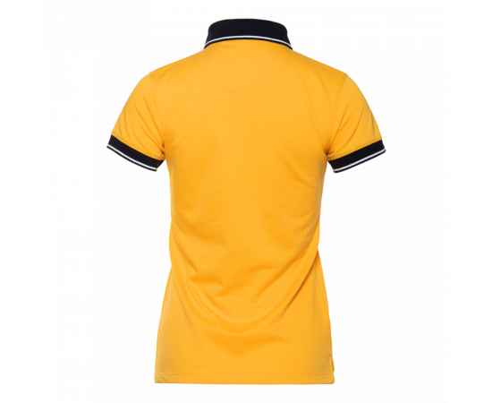 Рубашка поло  женская STAN с контрастными деталями хлопок/полиэстер 185, 04CW, Жёлтый/Чёрный (12/20) (42/XS), Цвет: Жёлтый, Размер: 42/XS, изображение 2
