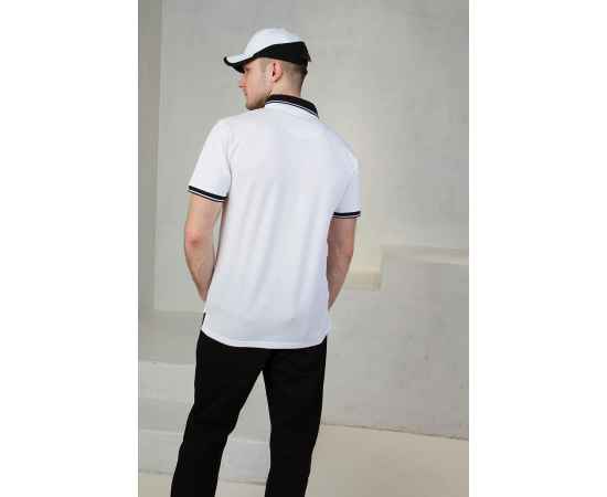 Рубашка поло  мужская STAN с контрастными деталями хлопок/полиэстер 185, 04С, Белый/Чёрный (10/20) (44/XS), Цвет: белый, Размер: 44/XS, изображение 5