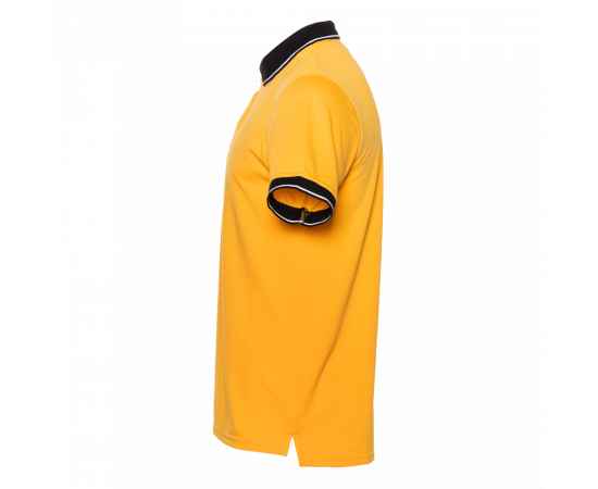 Рубашка поло  мужская STAN с контрастными деталями хлопок/полиэстер 185, 04С, Жёлтый/Чёрный (12/20) (44/XS), Цвет: Жёлтый, Размер: 44/XS, изображение 3