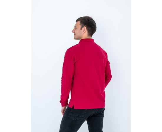Рубашка поло мужская STAN длинный рукав хлопок/полиэстер 185, 04S, Красный (14) (42/XXS), Цвет: красный, Размер: 42/XXS, изображение 5