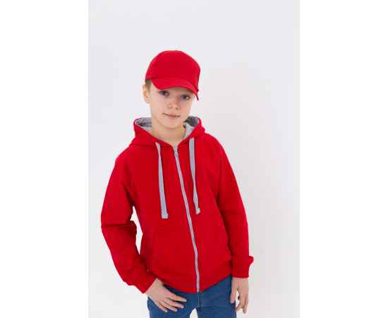 Толстовка  детская STAN с капюшоном на молнии футер без начёса 260, 61J, Красный (14) (6 лет), Цвет: красный, Размер: 6 лет, изображение 4