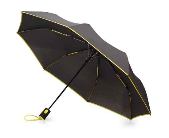 Зонт складной Motley с цветными спицами, 906204, Цвет: черный,желтый