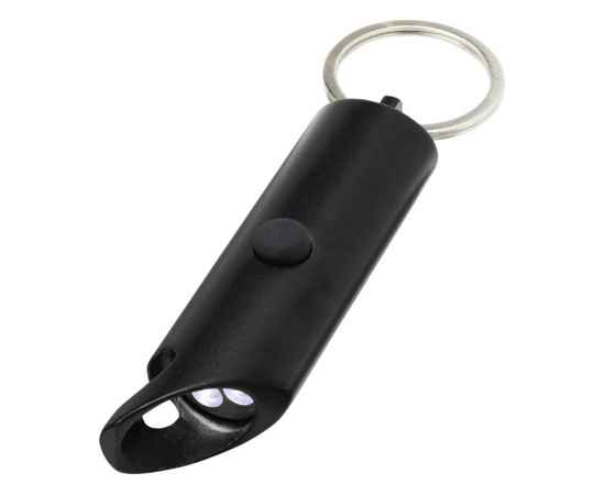 Светодиодный фонарик с открывалкой для бутылок и брелоком Flare, 10457490, Цвет: черный