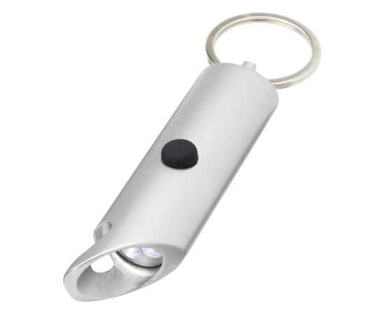 Светодиодный фонарик с открывалкой для бутылок и брелоком Flare, 10457481, Цвет: серебристый