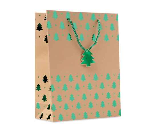 Пакет подарочный, зеленый-зеленый, Цвет: зеленый-зеленый, Размер: 25x11x32 см