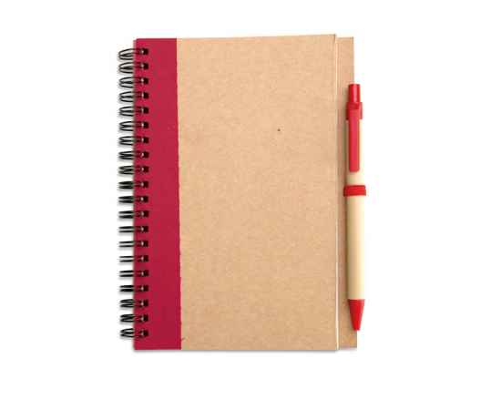 Блокнот с ручкой, красный, Цвет: красный, Размер: 18x13x0.7 см