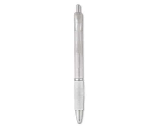 Ручка шариковая с резиновым обх, прозрачно-белый, Цвет: прозрачно-белый, Размер: 1.1x14.5 см