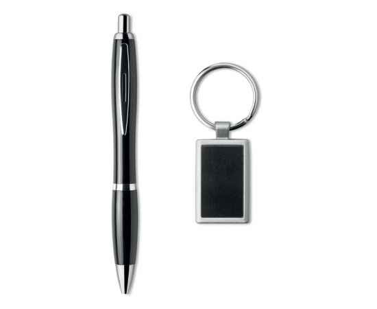 Набор: ручка шариковая и брелок, черный, Цвет: черный, Размер: 16.5x8.5x2 см