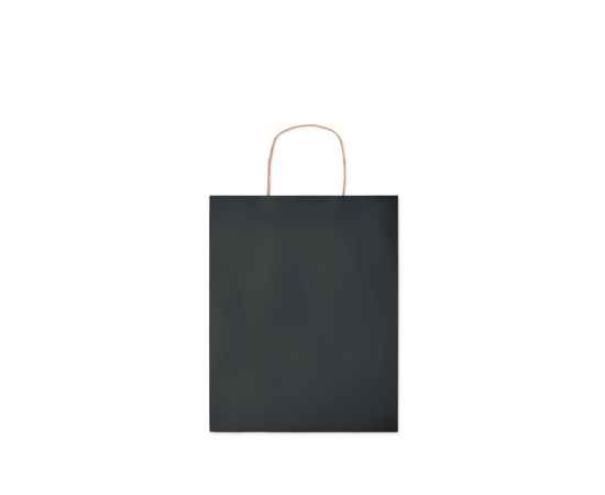 Подарочный пакет средн 90 г/м&#178;, черный, Цвет: черный, Размер: 25x11x32 см, изображение 2
