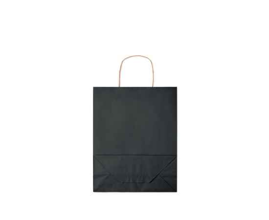 Подарочный пакет средн 90 г/м&#178;, черный, Цвет: черный, Размер: 25x11x32 см, изображение 3