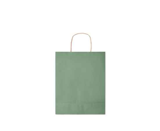 Подарочный пакет средн 90 г/м&#178;, зеленый, Цвет: зеленый-зеленый, Размер: 25x11x32 см, изображение 4