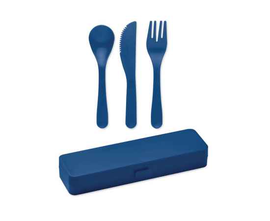 Набор столовый, синий, Цвет: синий, Размер: 16.5x5x2 см