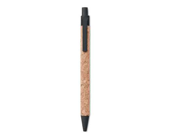 Ручка шариковая пробковая, черный, Цвет: черный, Размер: 1x14 см