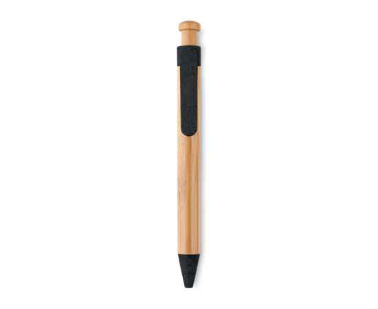 Ручка шариковая из бамбука, черный, Цвет: черный, Размер: 1.2x14 см