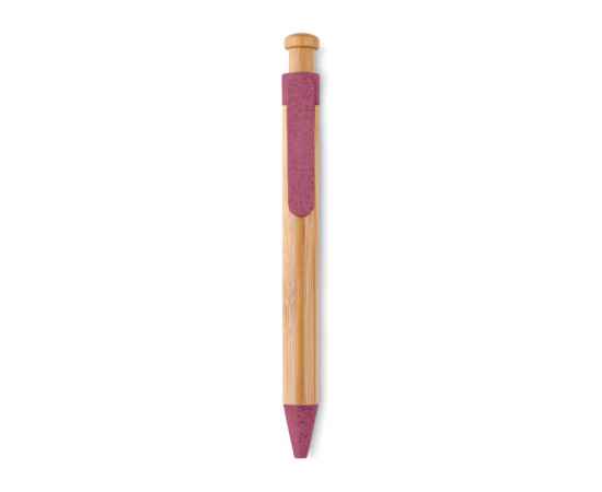 Ручка шариковая из бамбука, красный, Цвет: красный, Размер: 1.2x14 см