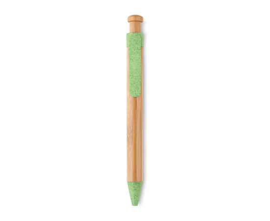 Ручка шариковая из бамбука, зеленый, Цвет: зеленый-зеленый, Размер: 1.2x14 см