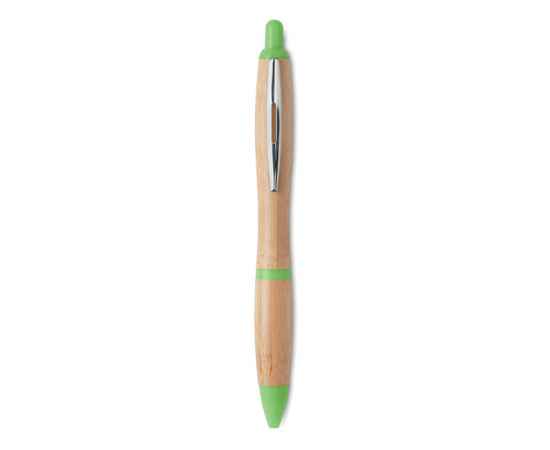 Ручка шариковая из бамбука и пл, лайм, Цвет: лайм, Размер: 1.3x14 см