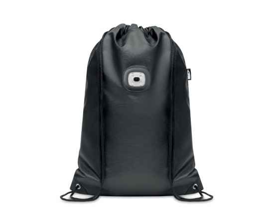 Рюкзак из RPET с фонариком, черный