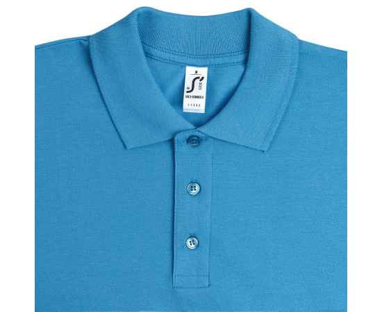Рубашка поло мужская Summer 170 ярко-бирюзовая, размер L, Цвет: бирюзовый, Размер: L, изображение 3