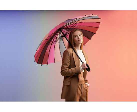 Зонт-трость «Спектр», розовый, Цвет: розовый, Размер: Длина 80 см, изображение 5