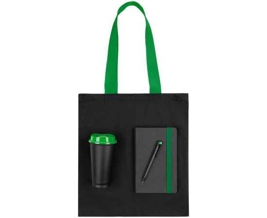 Набор Velours Bag, черный с зеленым, Цвет: черный, зеленый, изображение 2